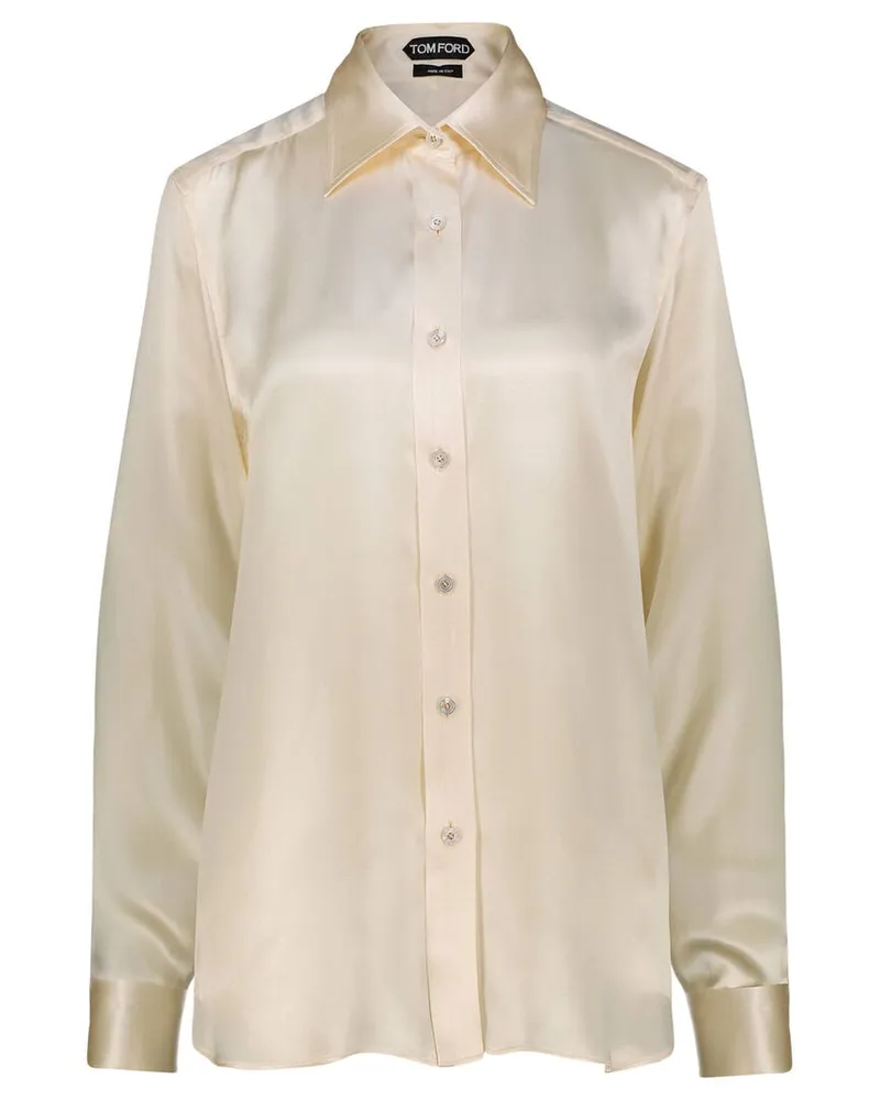 Tom Ford Damen Bluse aus Charmeuse-Seide Offwhite