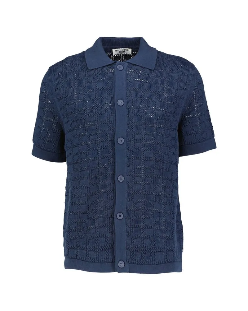 Marc O'Polo Herren Strickshirt aus Bio-Baumwolle DFC Blau