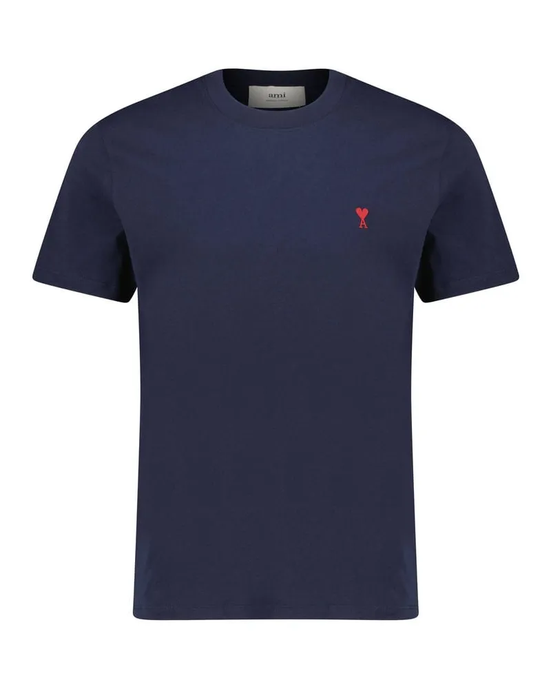 AMI Paris Herren T-Shirt aus Baumwolle Marine