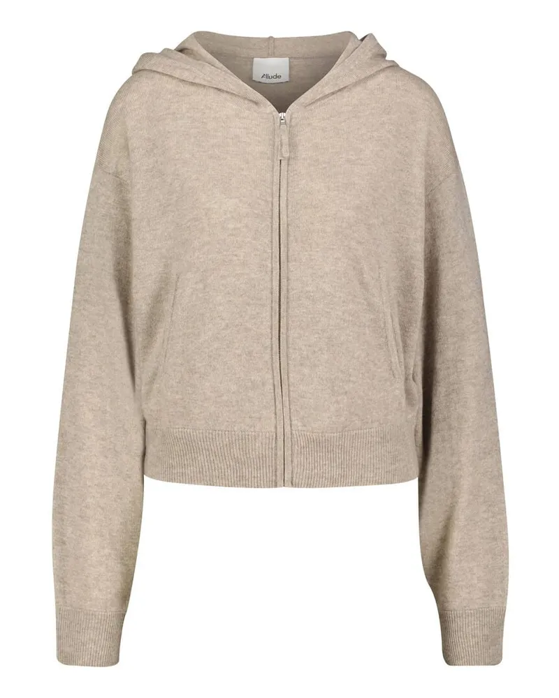 ALLUDE Herren Strickjacke aus Wolle und Kaschmir Taupe
