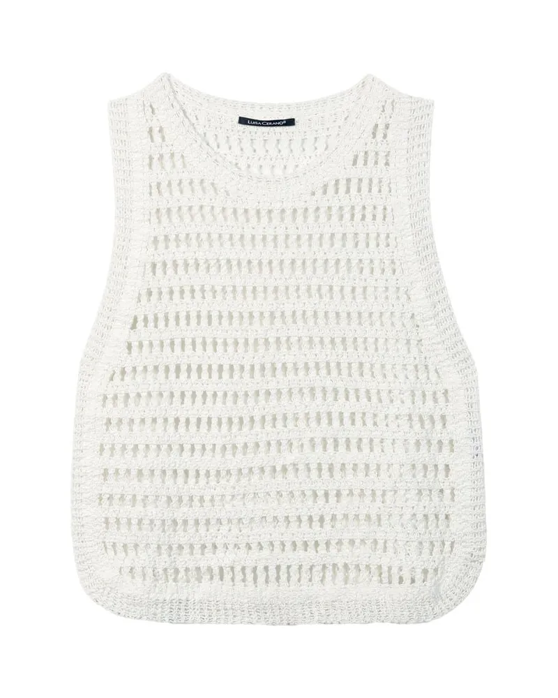 Luisa Cerano Damen Top aus Baumwolle Offwhite
