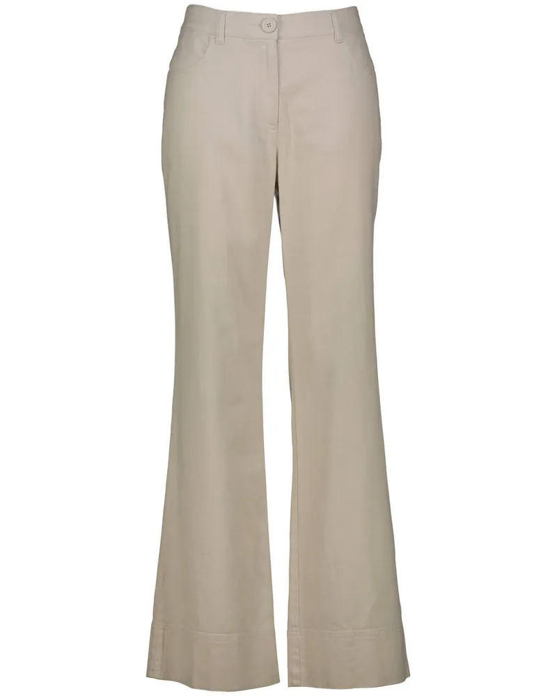 Marc Cain Damen Hose mit Leinen FAID Offwhite
