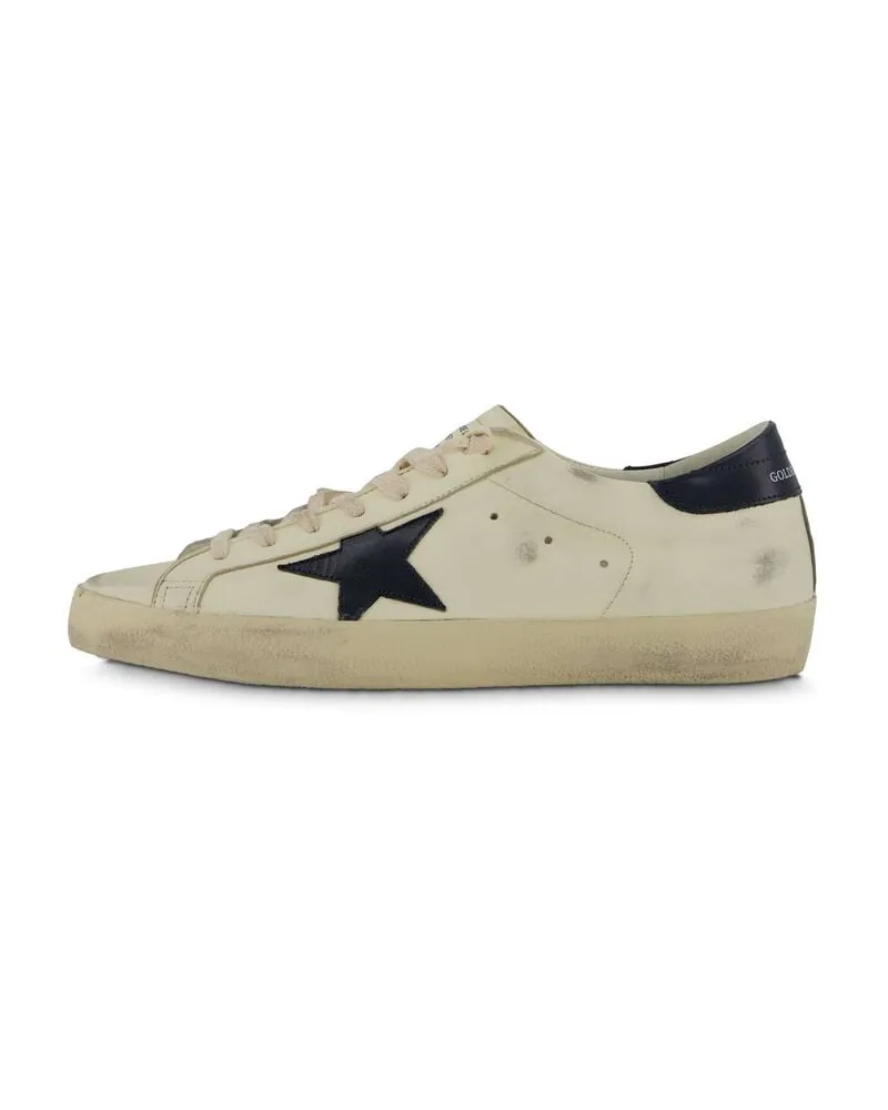 Golden Goose Herren Sneaker aus Leder SUPER-STAR Offwhite