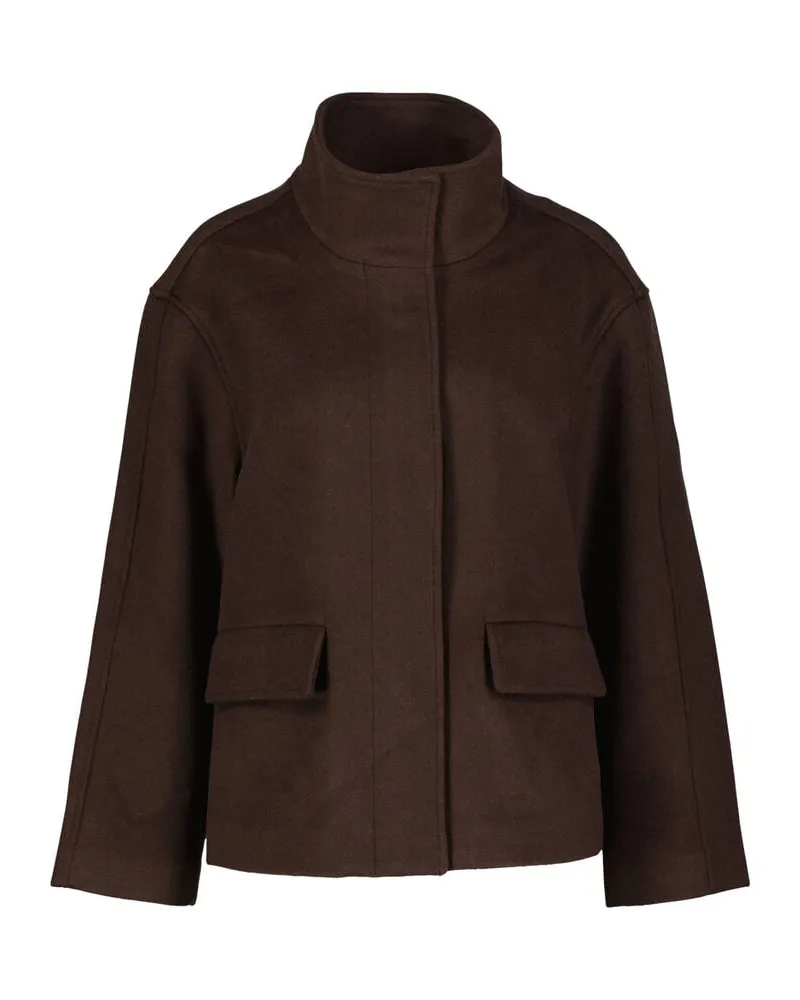 Gant Damen Jacke mit Wolle Relaxed Fit Braun