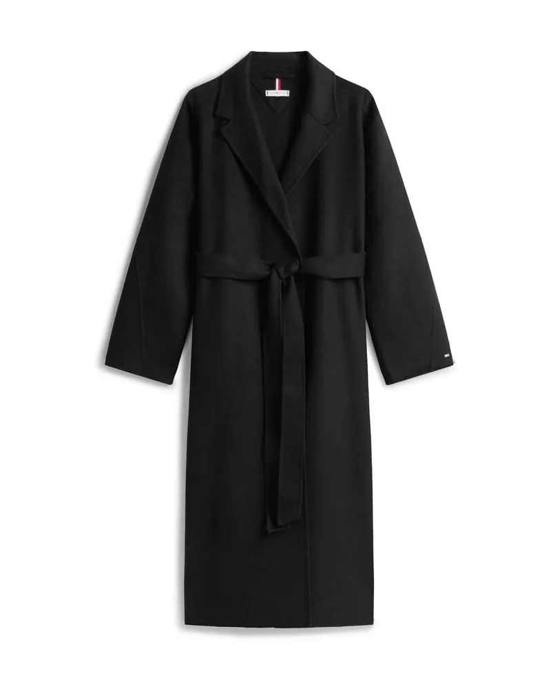 Tommy Hilfiger Damen Mantel LONGLINE DOUBLE FACE Schwarz