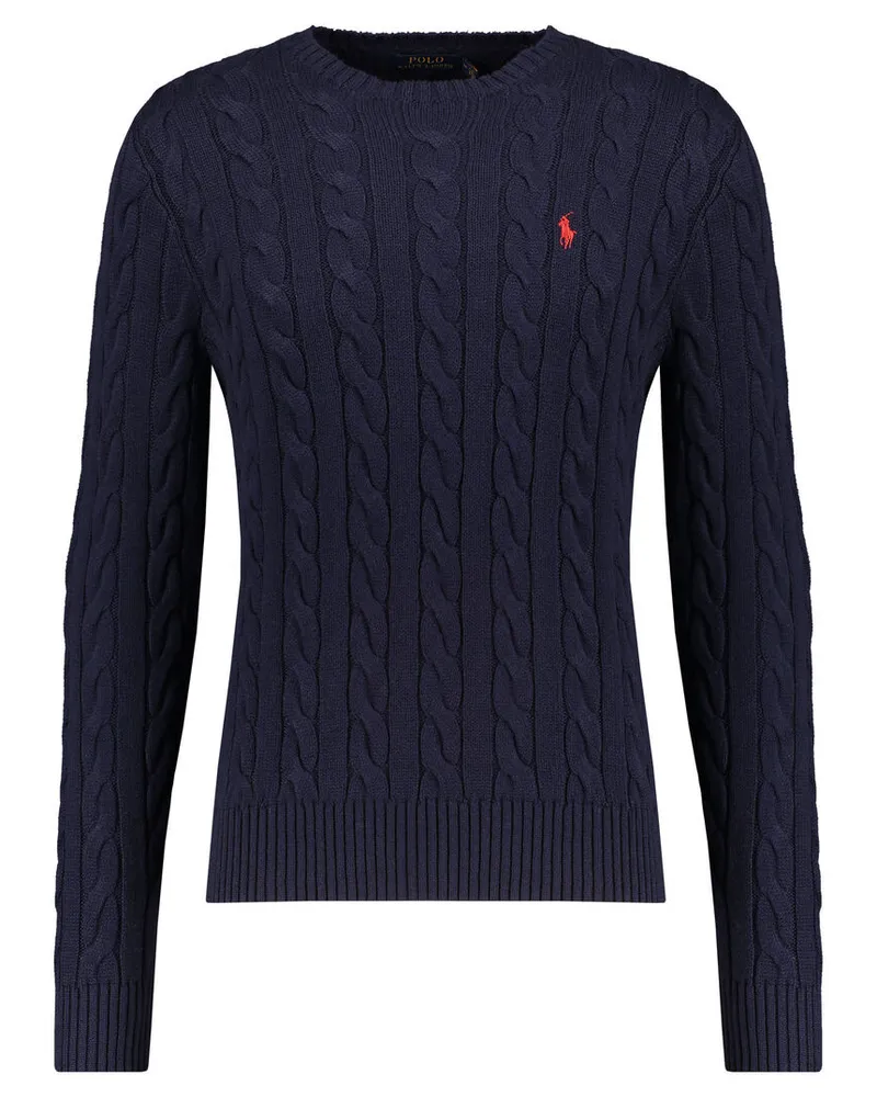 Ralph Lauren Herren Strickpullover mit Zopfmuster Marine