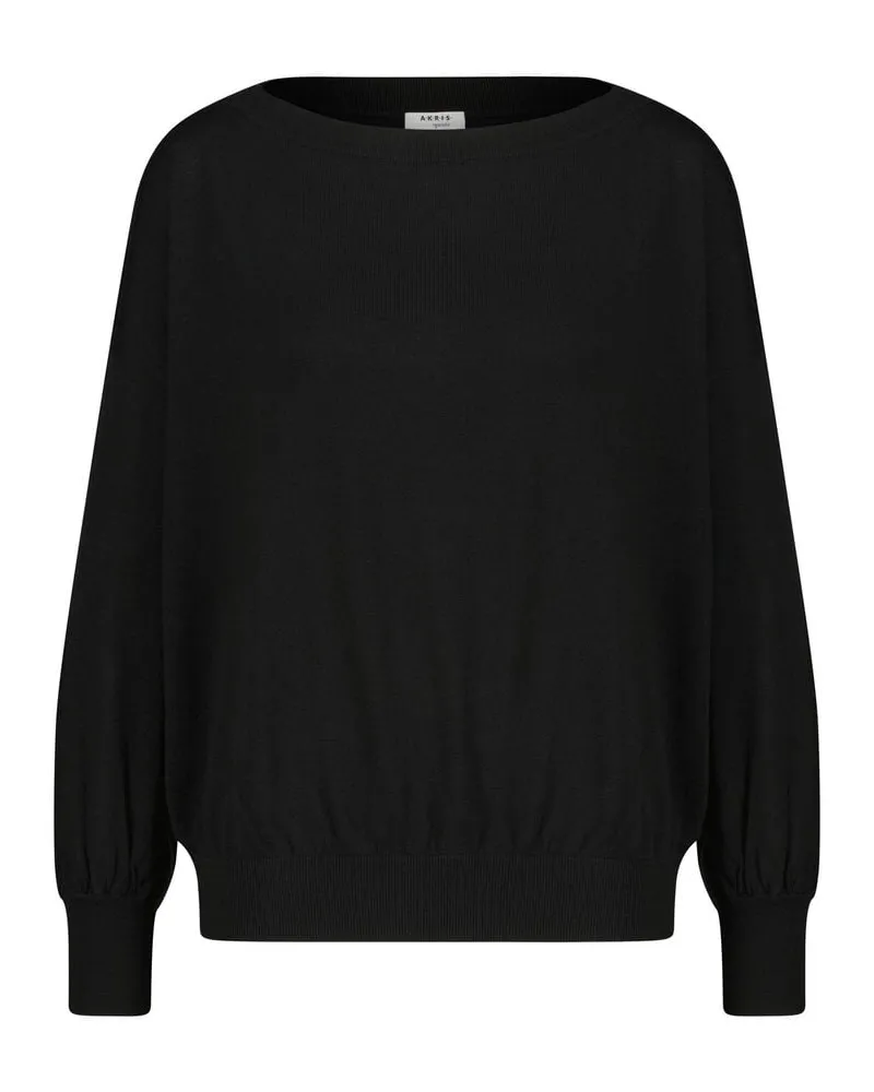 Akris Damen Pullover aus Wolle Schwarz