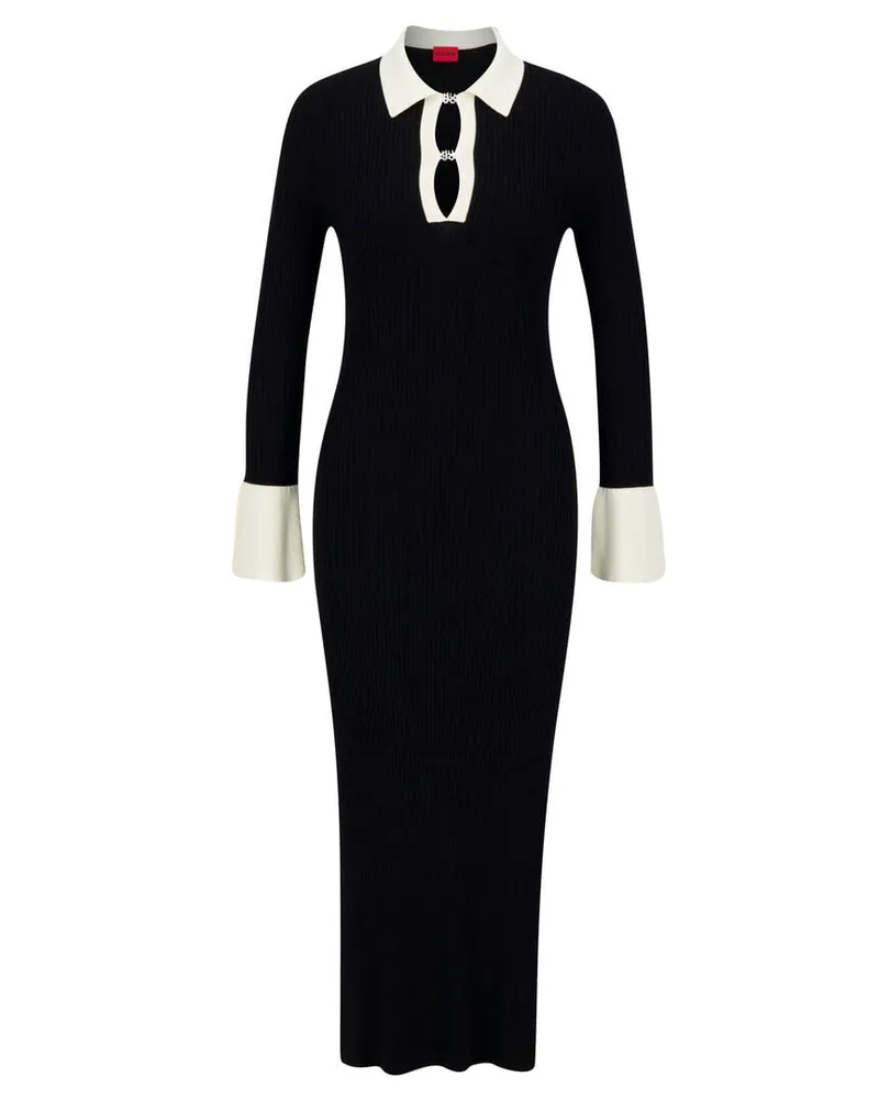 HUGO BOSS Damen Strickkleid aus Viskosemix SHARRY Schwarz