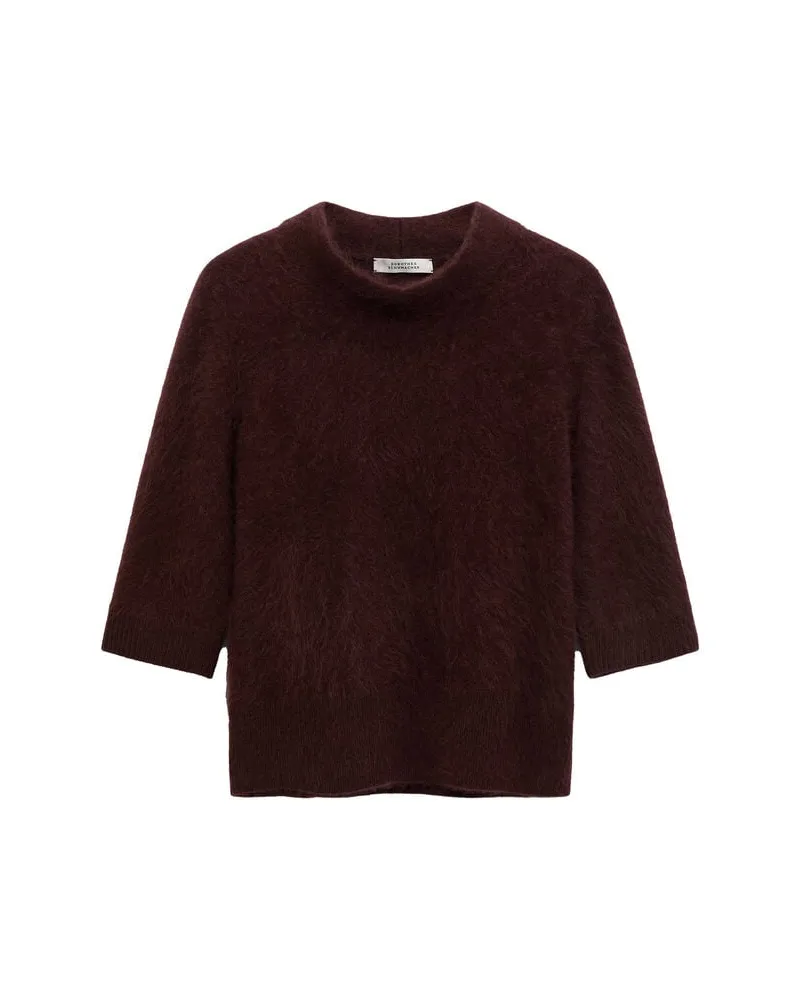 Dorothee Schumacher Damen Strickpullover mit Wolle und Kaschmir FLUFFY STATEMENT Dunkelbraun