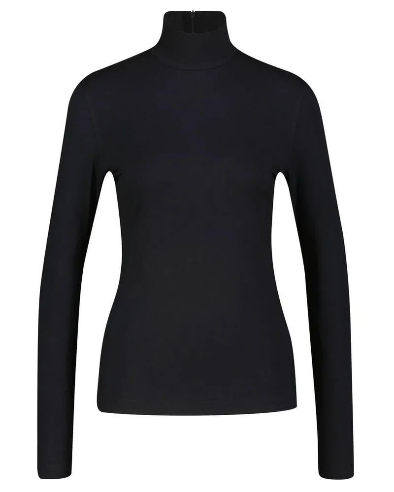 Akris Damen Longsleeve mit Stehkragen Schwarz