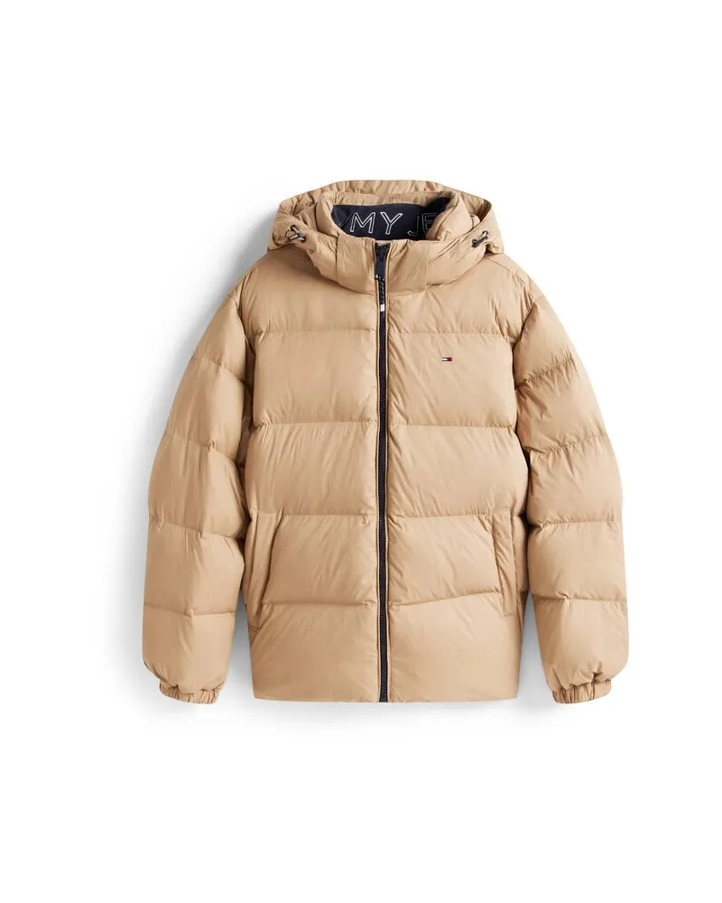 Tommy Hilfiger Herren Daunenjacke mit Kapuze ESSENTIAL Regular Fit Taupe