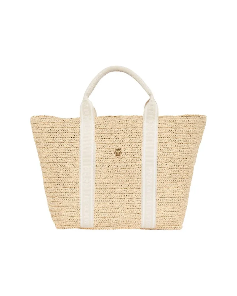 Tommy Hilfiger Damen Shopper TH SPRING LOGO TOTE Beige