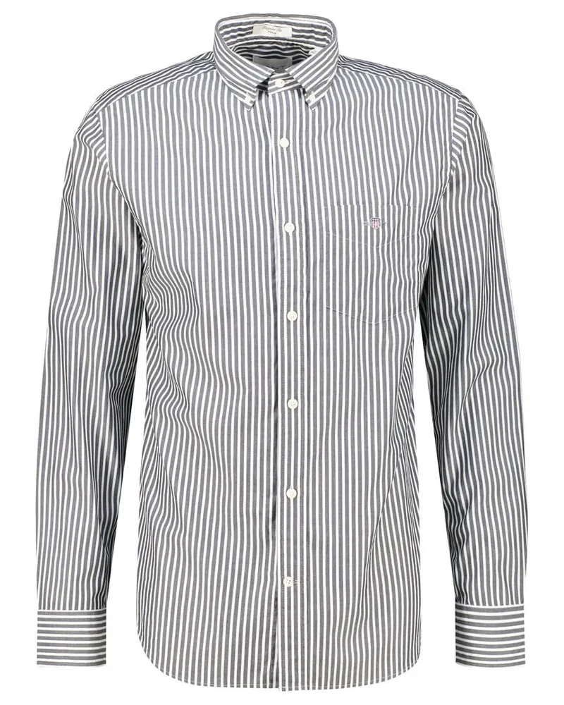 Gant Herren Freizeithemd STRIPE aus Popeline Regular Fit Schwarz