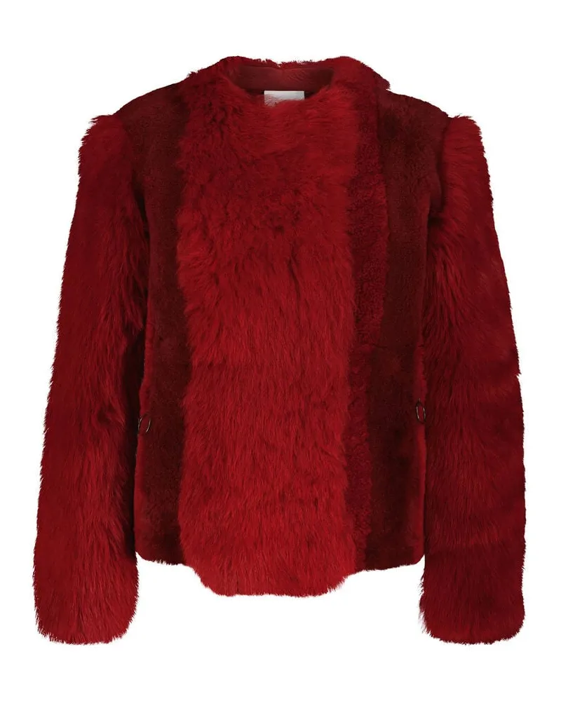 Akris Damen Lammfelljacke Rot