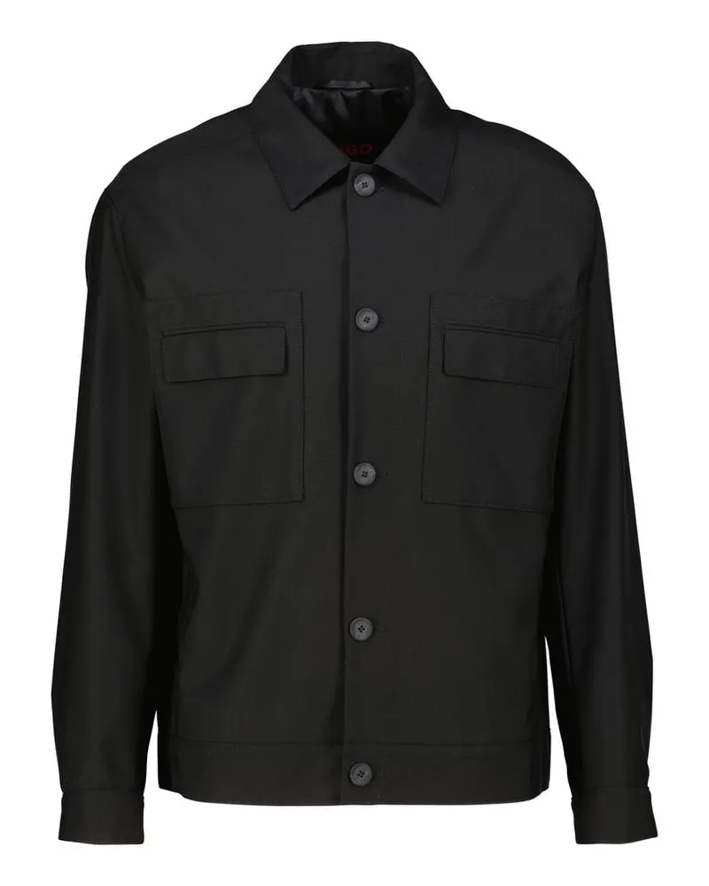 HUGO BOSS Herren Jacke aus Stretch-Twill JULIANO243F1 Modern Fit Schwarz