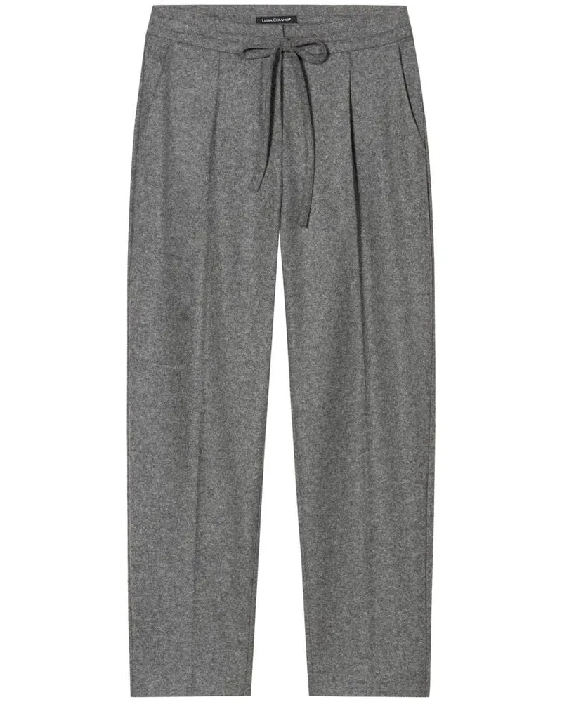 Luisa Cerano Damen Flanell-Joggpants mit Wolle Grau
