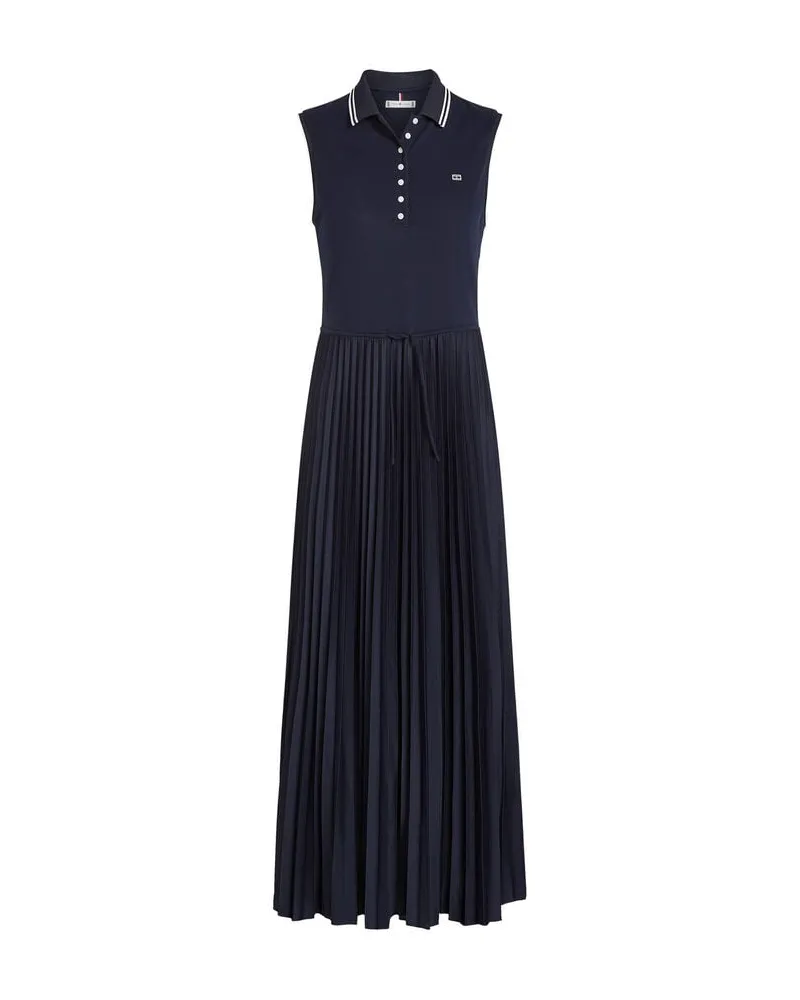 Tommy Hilfiger Damen Polokleid mit Falten Marine
