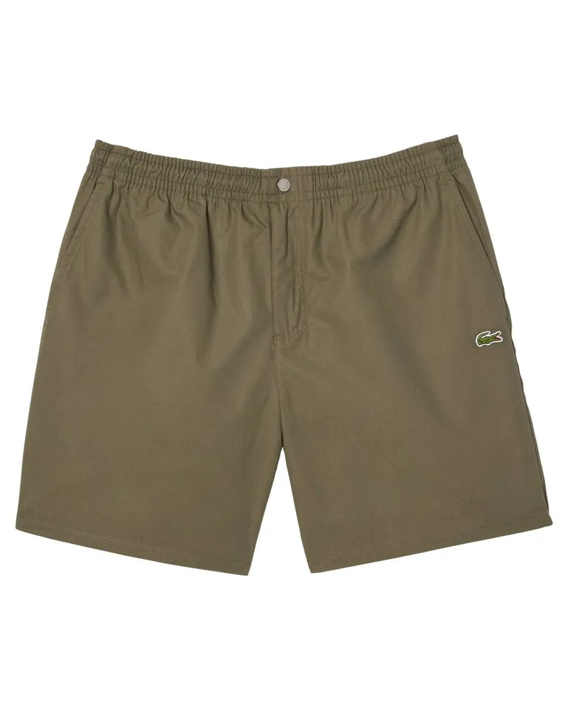 Lacoste Herren Shorts aus Baumwollpopeline Relaxed Fit Oliv