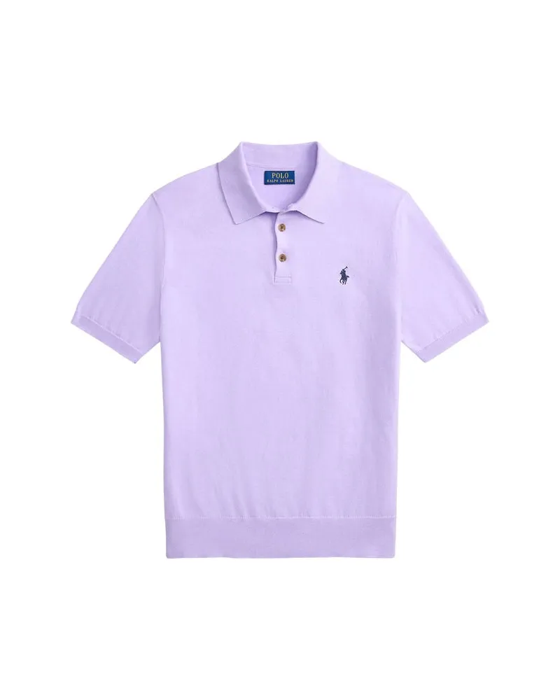 Ralph Lauren Herren Strickpoloshirt aus Baumwolle Purple