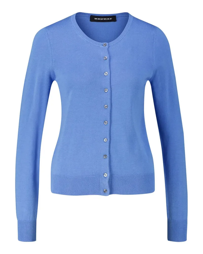 Repeat Damen Feinstrickjacke aus Baumwollmischung Aqua