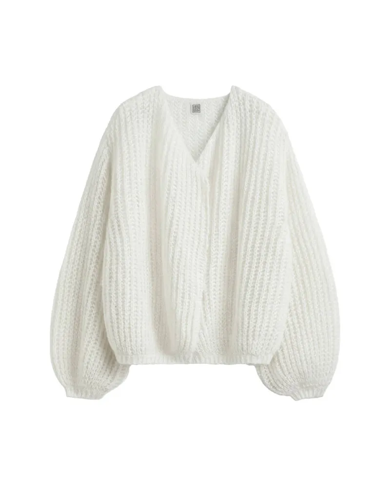 Totême Damen Strickjacke aus Mohairmischung Weiß