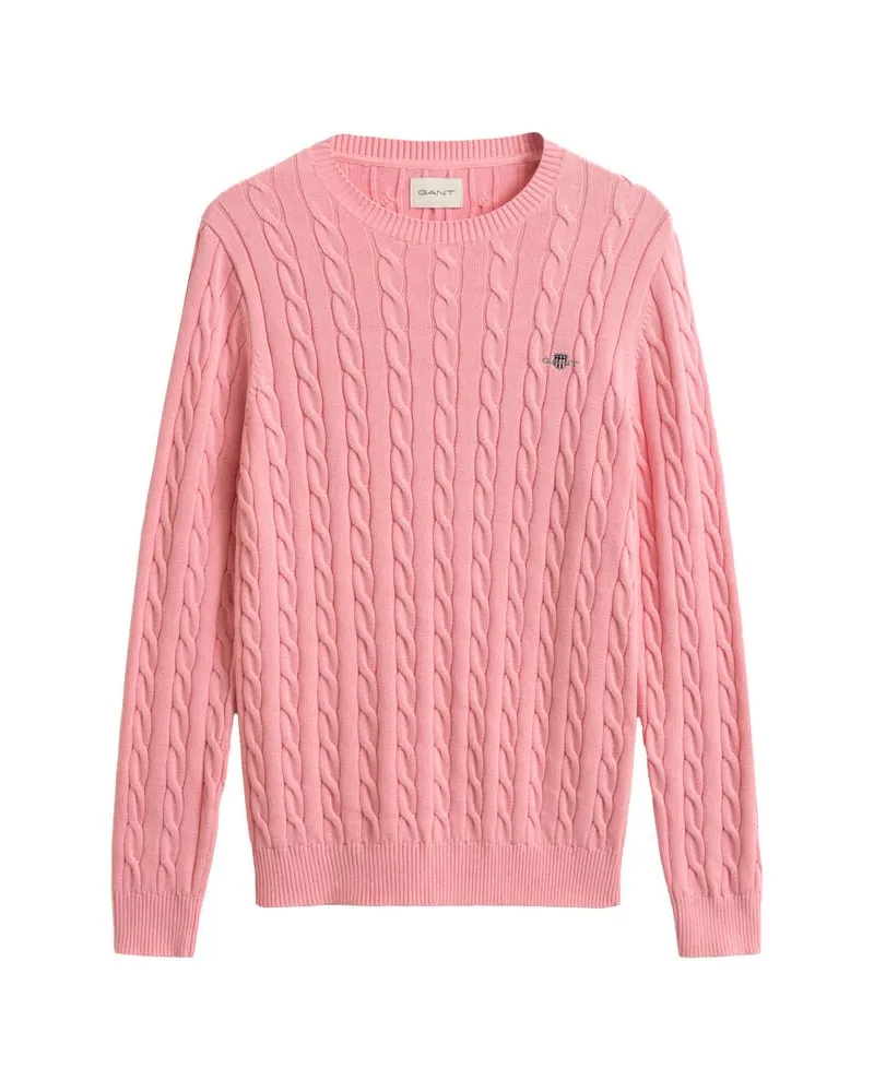 Gant Herren Strickpullover aus Baumwolle COTTON CABLE C-NECK Rose