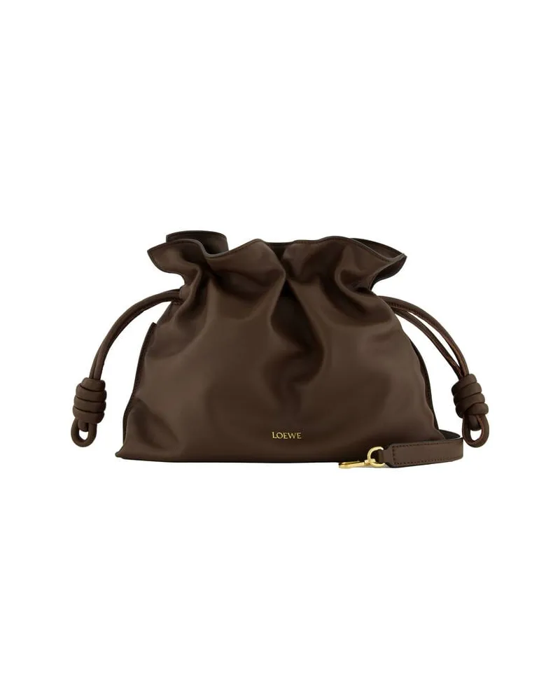 Loewe Damen Clutch aus Nappa-Kalbsleder FLAMENCO Medium Braun