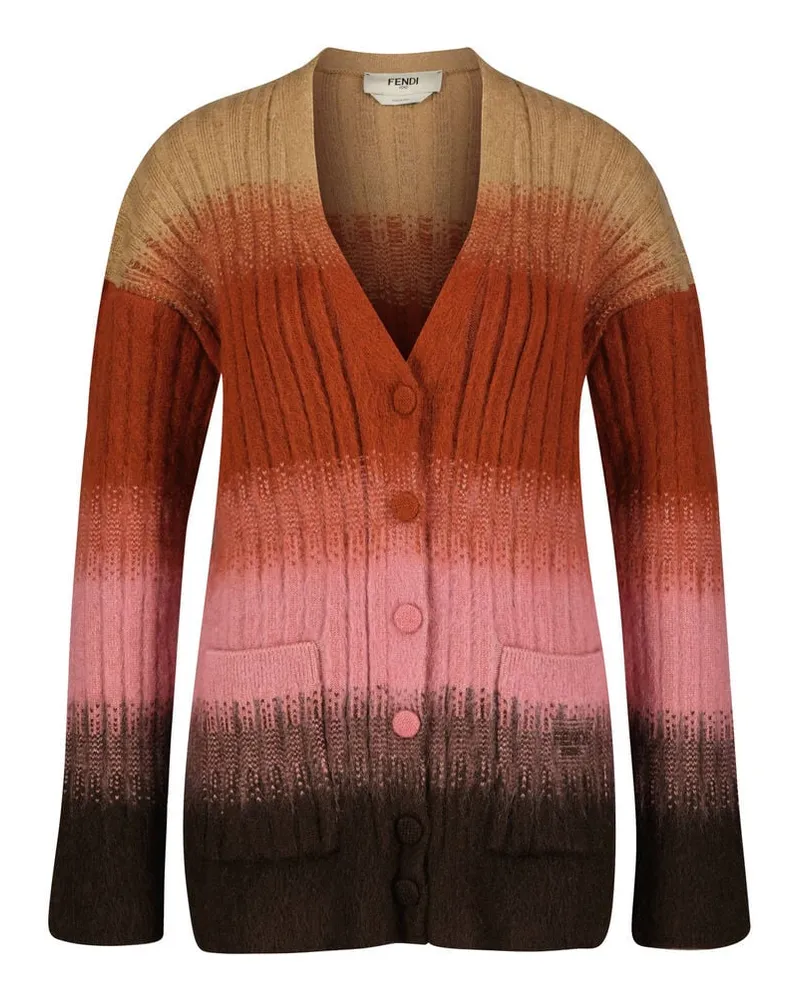 Fendi Damen Strickjacke aus Mohairmischung Mehrfarbig