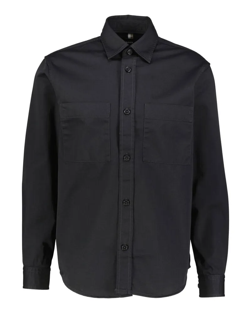 HUGO BOSS Herren Hemdjacke C-OWEN-2PP-C1-253 Relaxed Fit Schwarz