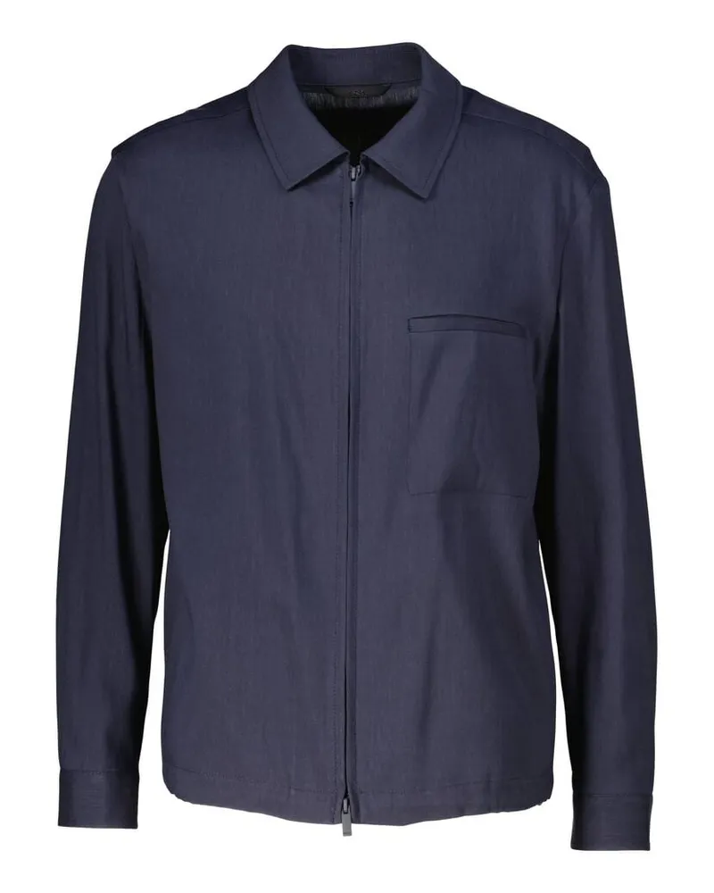 HUGO BOSS Herren Overshirt P-CARTER-ZIP-WG-252 Marine