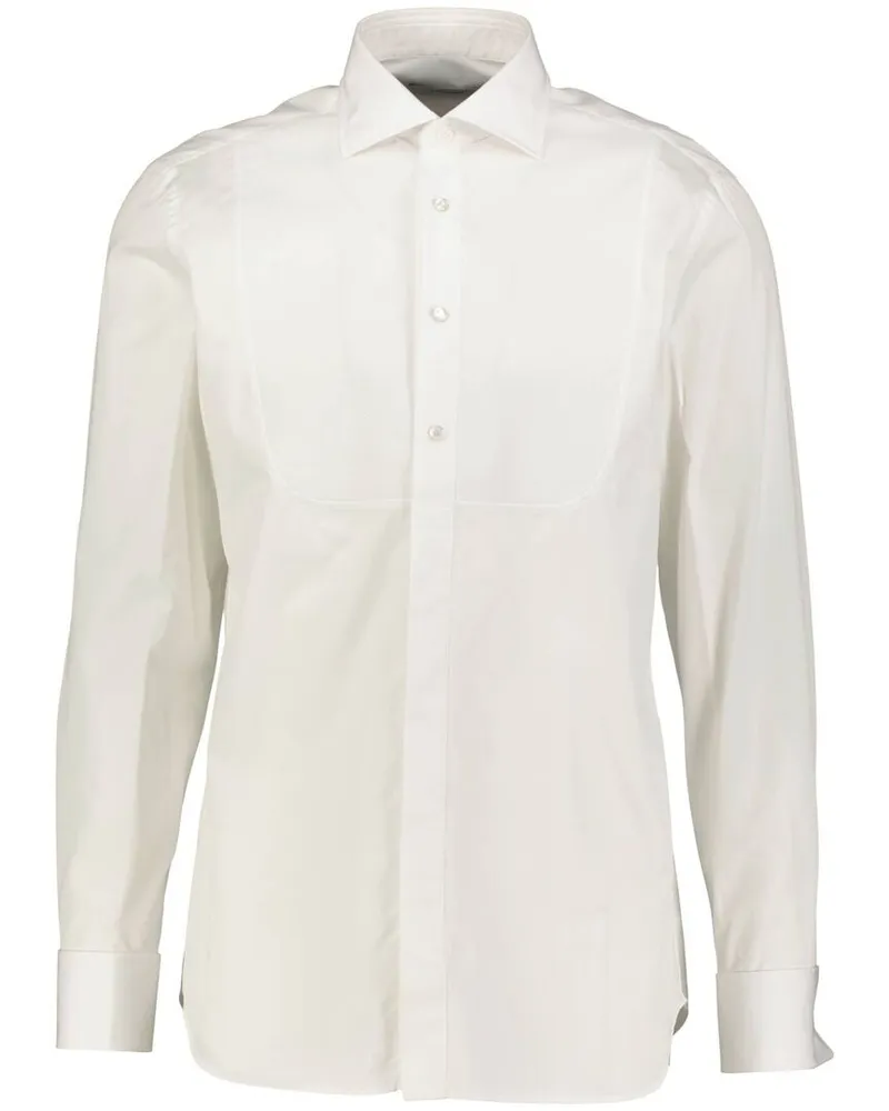 LARDINI Herren Smokinghemd Weiss