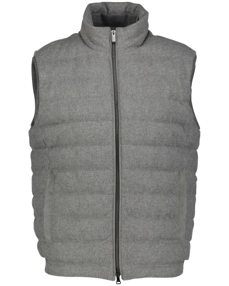 Paul & Shark Herren Daunenweste mit Woll-Kaschmir-Mix Grau