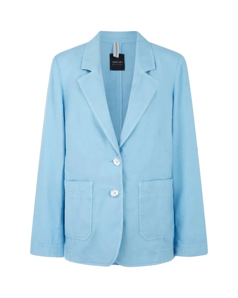 Marc Cain Damen Blazer mit Leinen Bleu