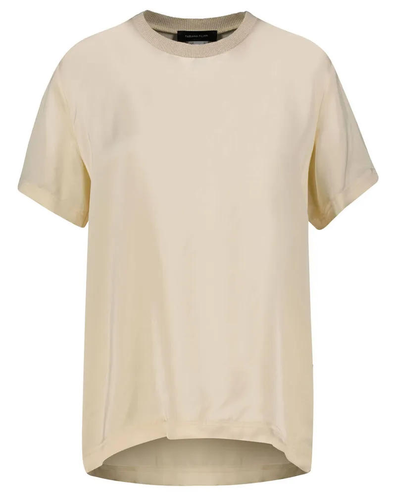 Fabiana Filippi Damen Blusentop aus Viskose Offwhite