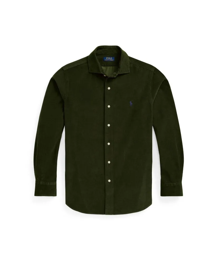 Ralph Lauren Herren Freizeithemd aus Cordsamt Custom-Fit Oliv