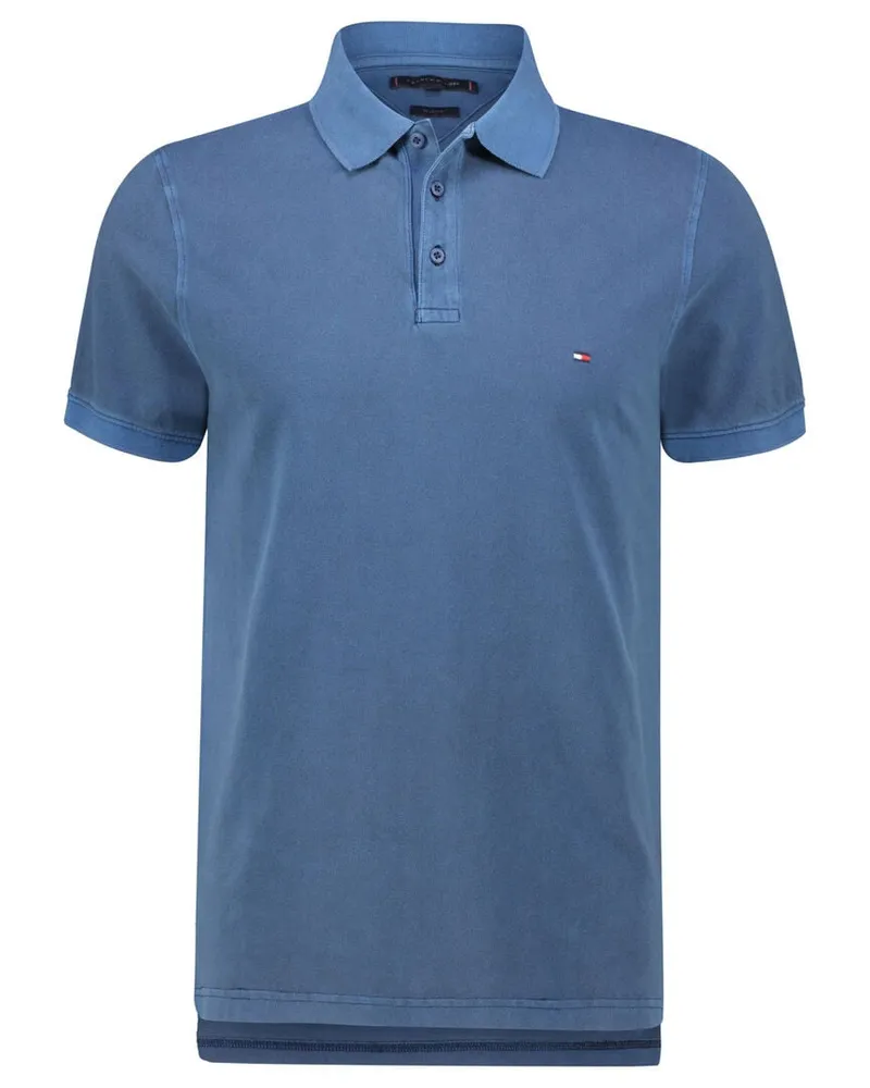 Tommy Hilfiger Herren Poloshirt aus Baumwolle GARMENT DYE Kurzarm Marine