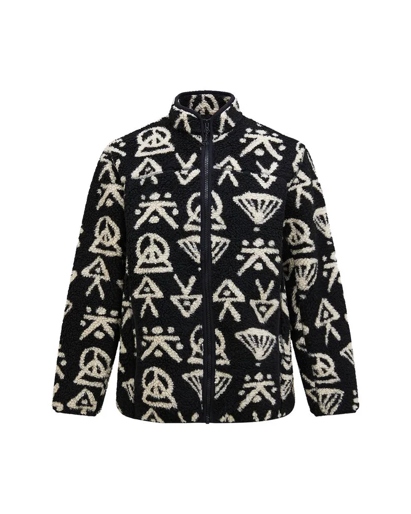 Peak Performance Herren Fleecejacke GRAPHIC PILE JACKET Schwarz