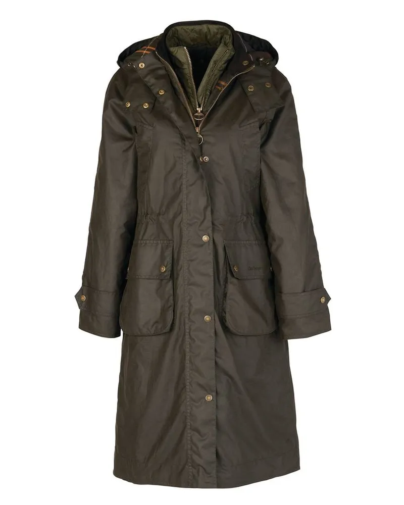 Barbour Damen Mantel LONG CANNICH WAX Oliv