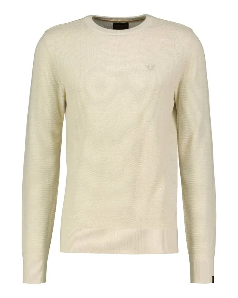 PME Legend Herren Strickpullover aus Modal-Baumwolle-Mix Wollweiss