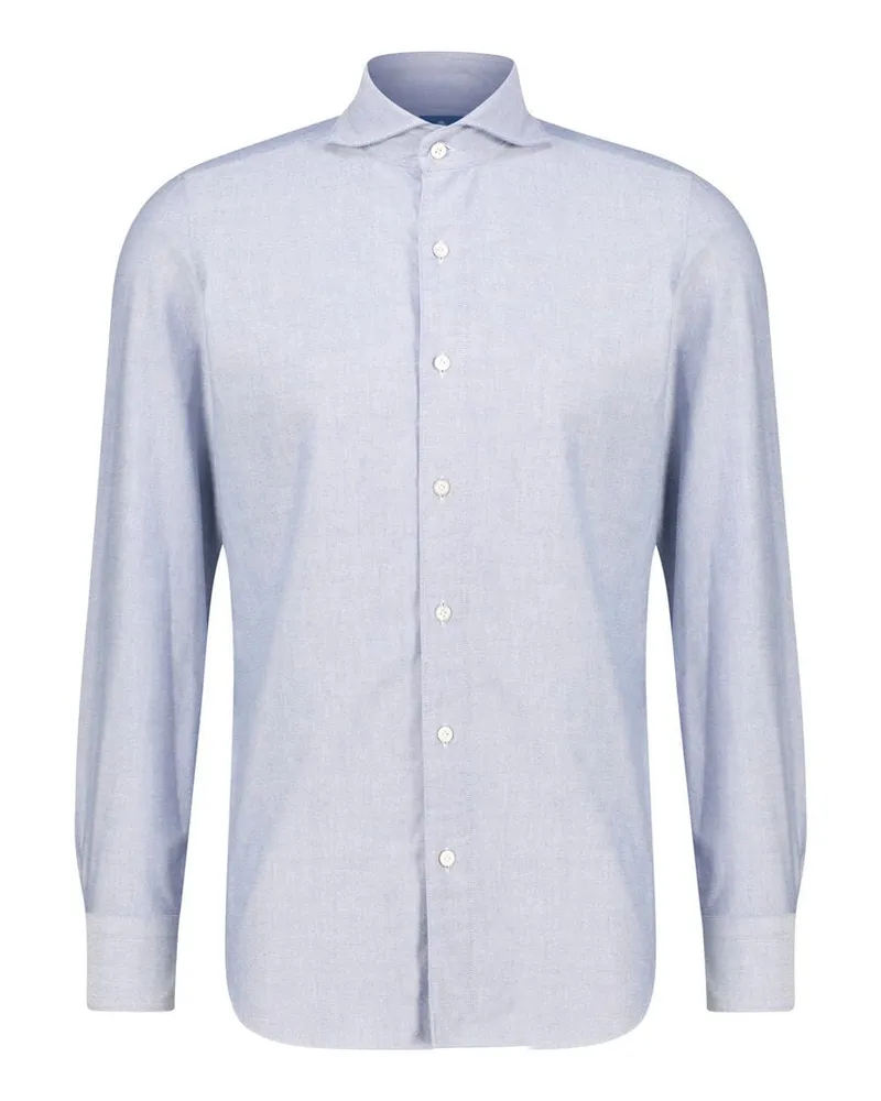 Finamore 1925 Herren Freizeithemd TOKYO-SERGIO Slim Fit Blau