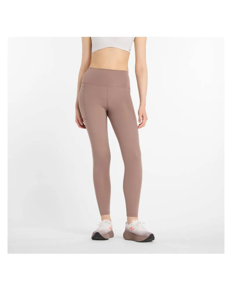 New Balance Damen Trainingstights NB HARMONY POCKET HIG RISE LEGGING Erde