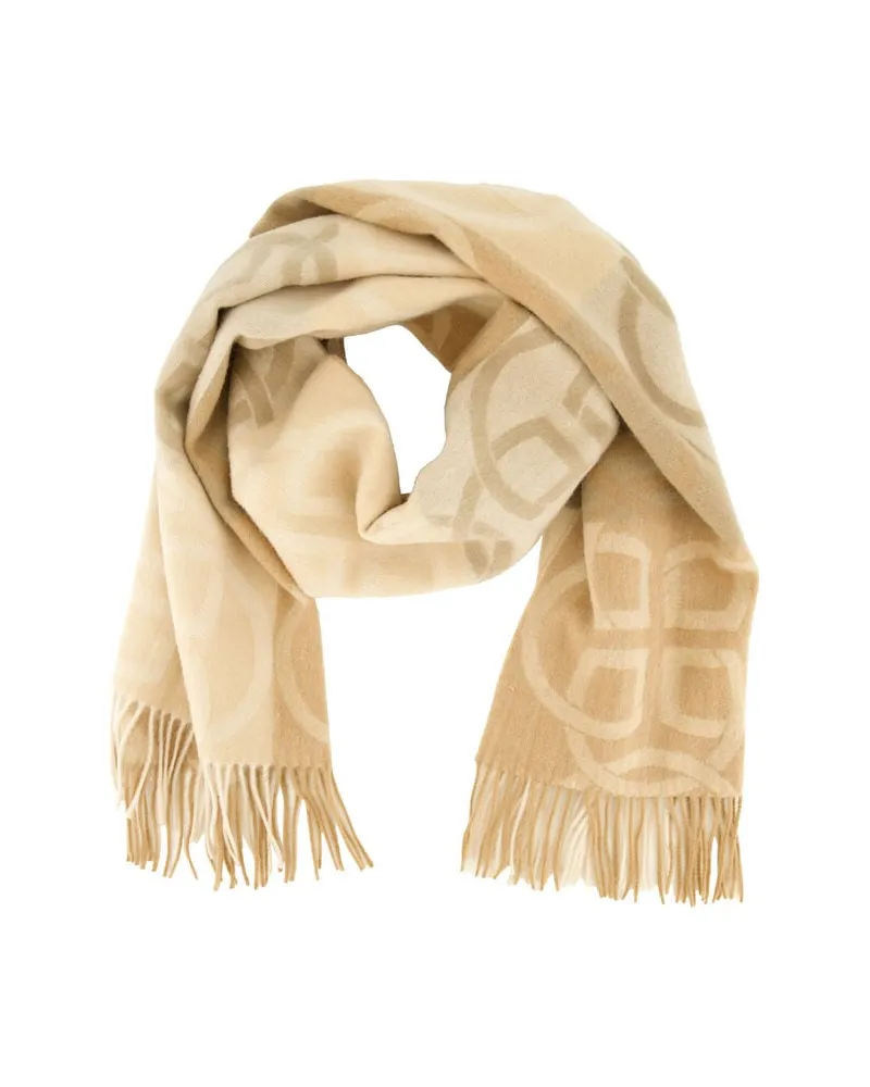 Gant Damen Wollschal mit Fransen MONOGRAMM Khaki