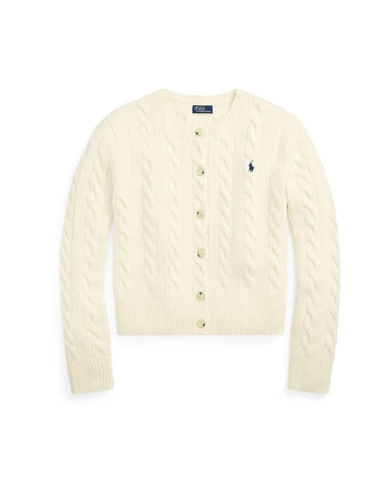 Ralph Lauren Damen Strickjacke aus Wolle und Kaschmir Creme