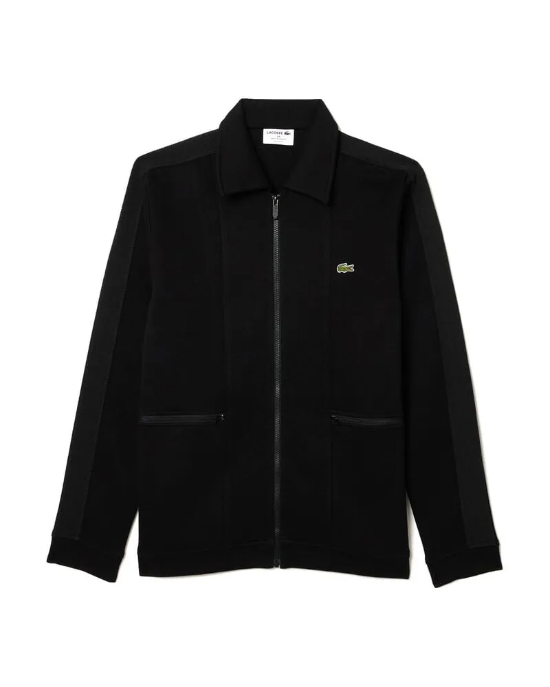 Lacoste Herren Sweatjacke mit Bio-Baumwolle PARIS Schwarz