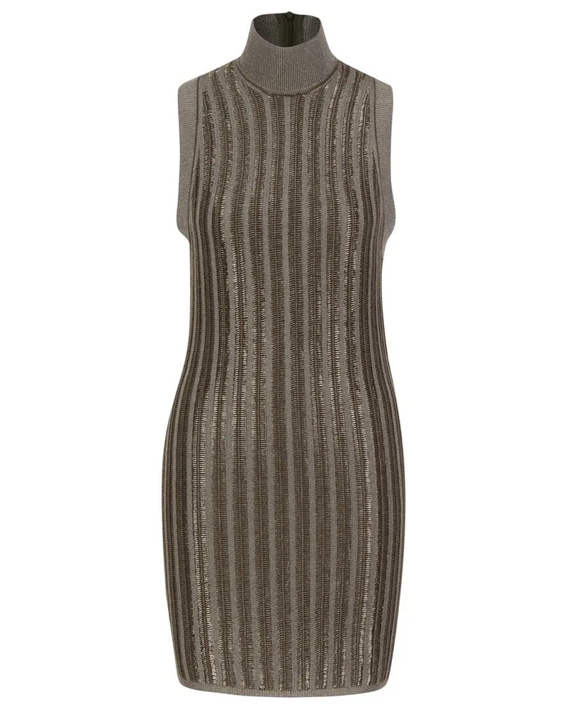 Tom Ford Damen Strickkleid TURTLENECK MINI DRESS Taupe