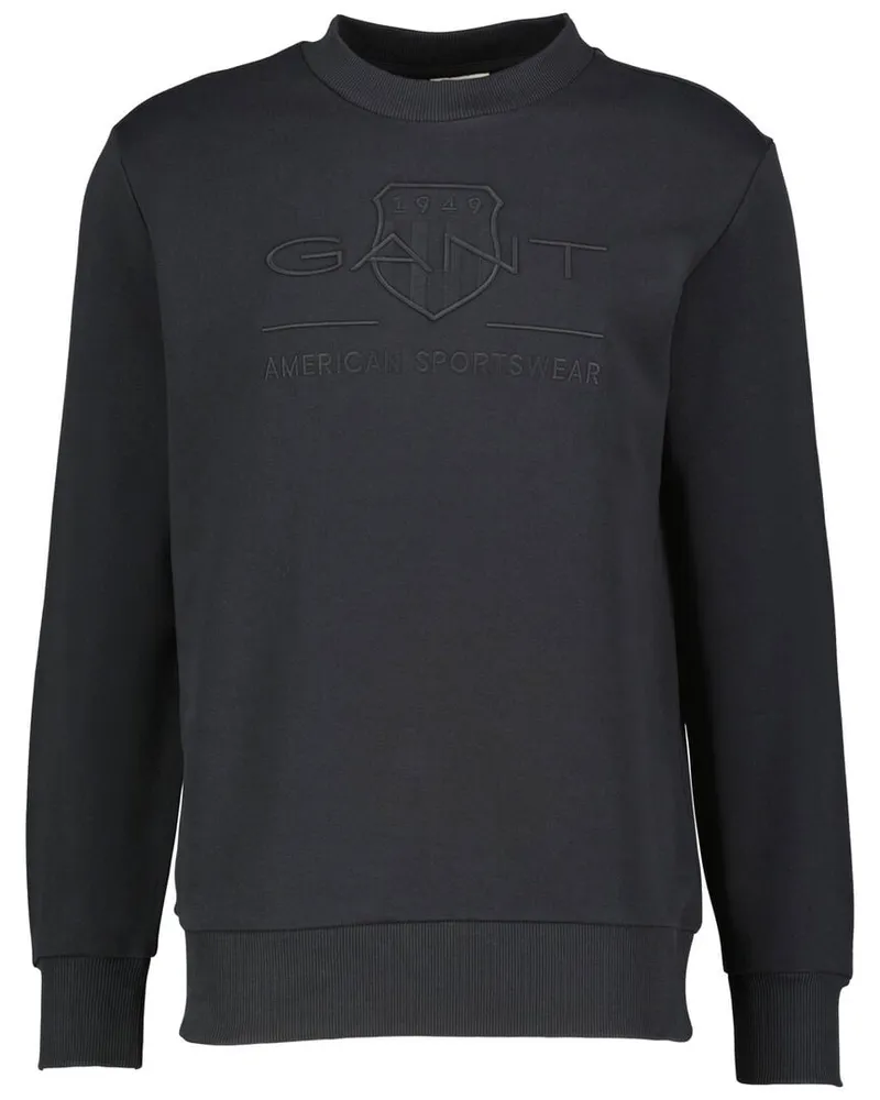 Gant Herren Sweatshirt TONAL ARCHIVE SHIELD Schwarz