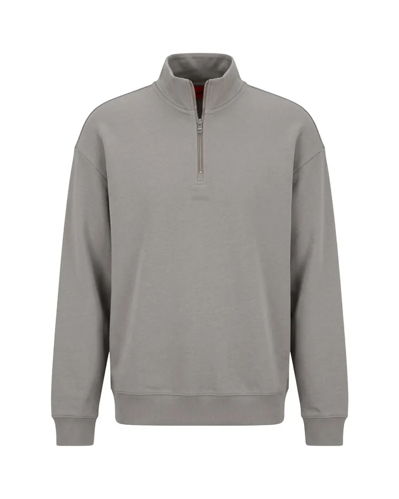 HUGO BOSS Herren Sweatshirt mit Troyerkragen DURTY244 Relaxed Fit Anthrazit
