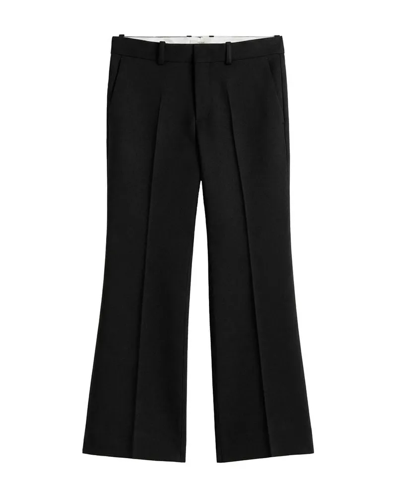 Totême Damen Hose aus Wollmix Schwarz