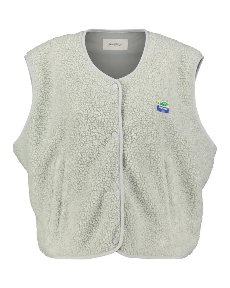 American Vintage Damen Teddy-Fleeceweste HOKTOWN Silber