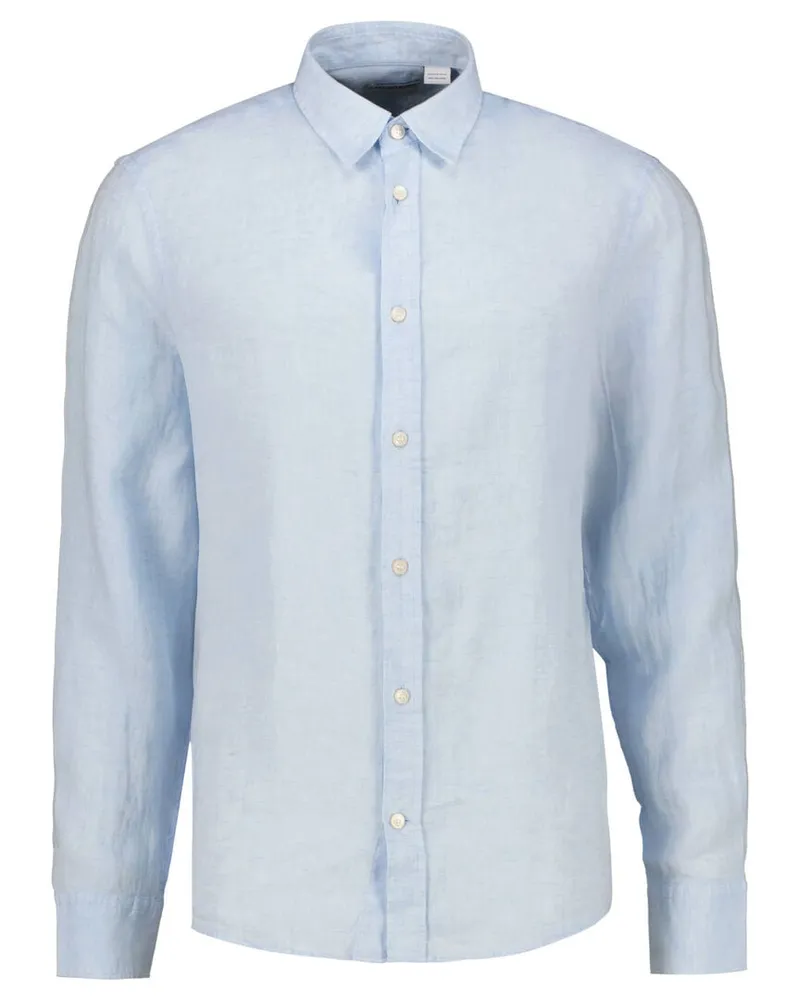 Tiger of Sweden Herren Leinenhemd Slim Fit Langarm Bleu